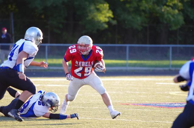 Junior Nick Boehle evades a defender. Boehle picked up 163 total yards in Mondays victory over Southport.