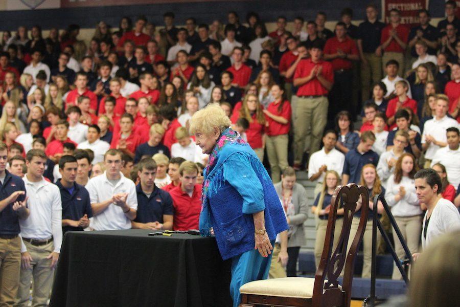 INSPIRING FORGIVENESS: Eva Kor shares her story of survival through the Holocaust.  Kor reminded both students and staff to be grateful for what they have.
