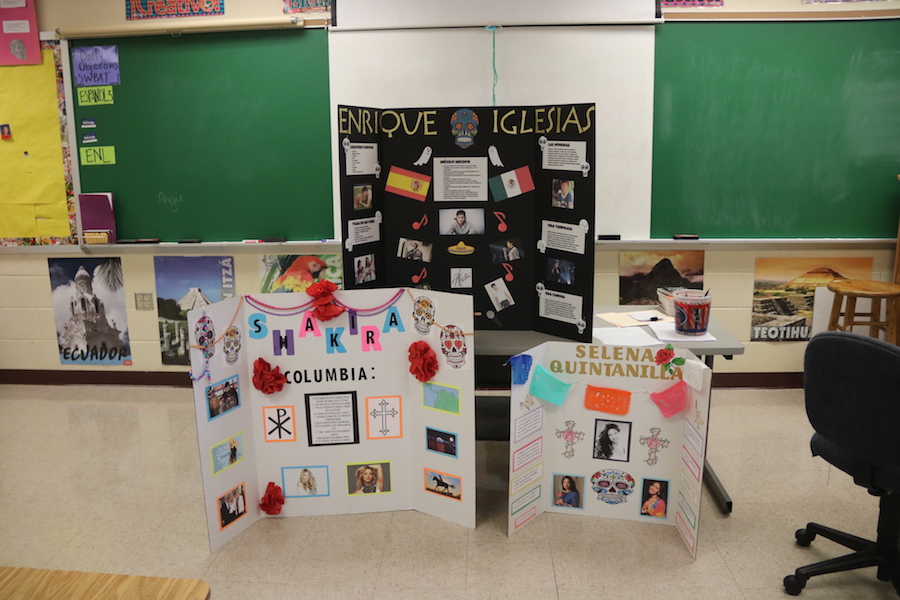 HONORING THE DEAD: Students make altars for famous people. Making altars in one of the many traditions that people do during Day of the Dead.
