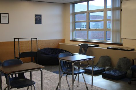 Students can come to this  comfy area where they can do their homework and relax.