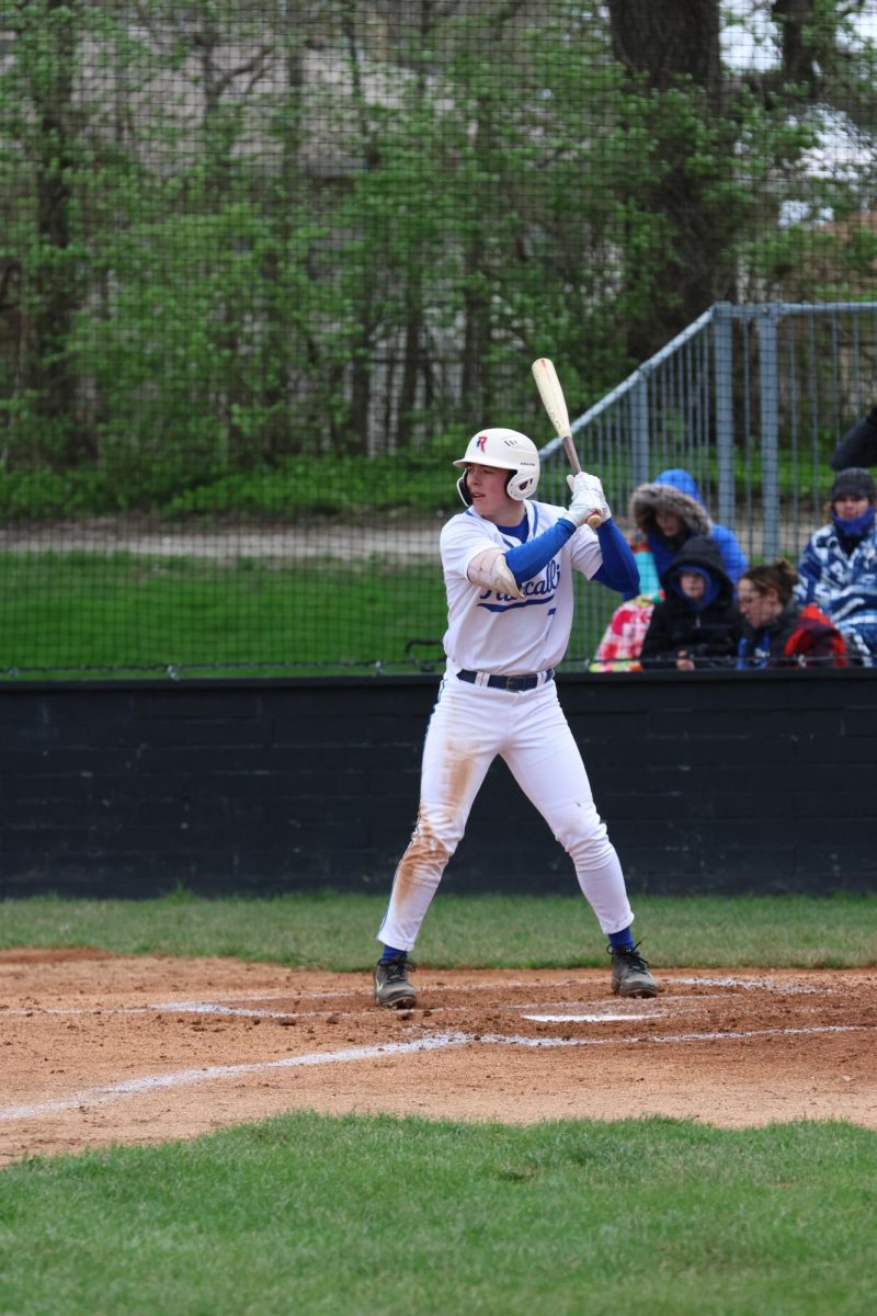 Homerun Hitter: Senior Collin Ash steps up to the plate in an exciting game vs. Columbus North at Roncalli’s LaPinta Field. 
