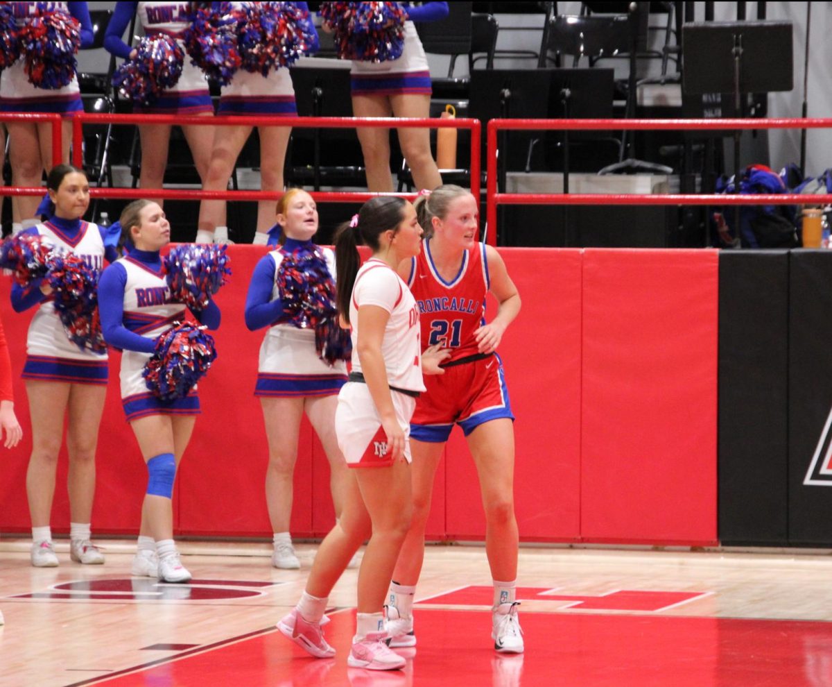 Defensive focus- Senior Lydia Stahley stays engaged and ready during a high-pressure sectionals matchup with New Palestine. Her defensive awareness helped the team win 53-16, and earned her the Toughness Belt. 
